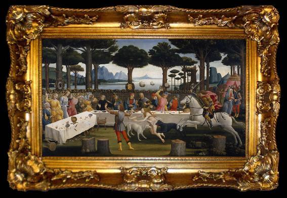 framed  Sandro Botticelli Novella di Nastagio degli Onesti (mk36), ta009-2